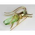 brosa Swarovski. " Grasshopper" . argint vermeil. Austria